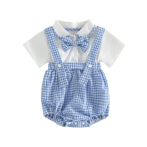 Twopumpkin Baby Bubble Romper Boy Oversized Onesie Retro Rompers Short Sleeve Shirts Summer Clothes Cute Outfits