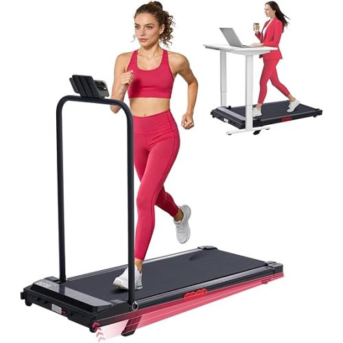 Walking Pad with Handle Bar and Incline, 3.0HP Under Desk Treadmill for Home Small Space, 0.6-7.6MPH Portable Walking Pad Treadmill with Handles, 350LBS, 2026 Upgrade
