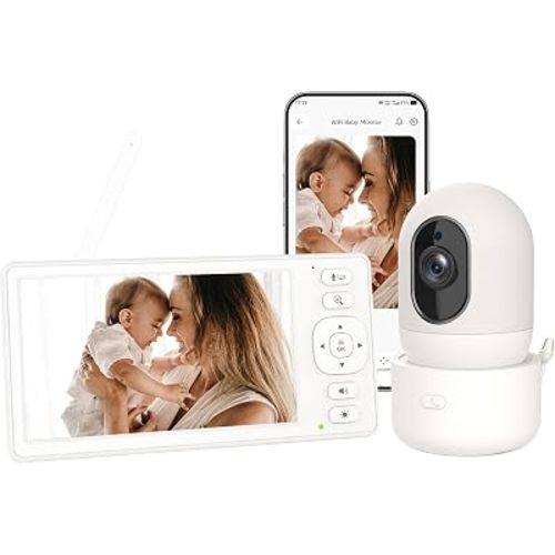 HelloBaby 5.5" 720P HD Video Baby Monitor Camera and Audio, Auto Tracking