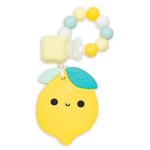 Loulou Lollipop® Lemon Teething Ring with Clip in Yellow