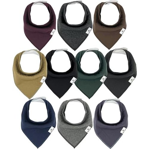 Diaper Squad 10-Pack Organic Cotton Baby Bibs for Baby Boy, Girl
