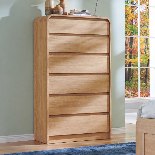Ebern Designs Maud Modern 8 Drawers Dresser for Bedroom, 55" Wide Dressers & Chest of Drawers w/Curved Profile Design & Reviews | Wayfair