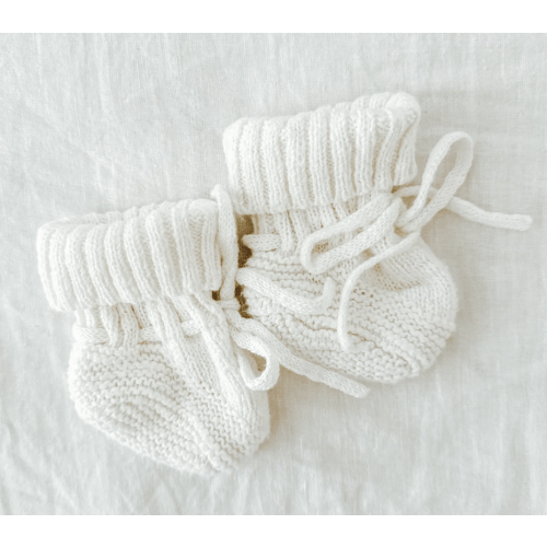 TEXTURED COTTON BOOTIES | SNOW
