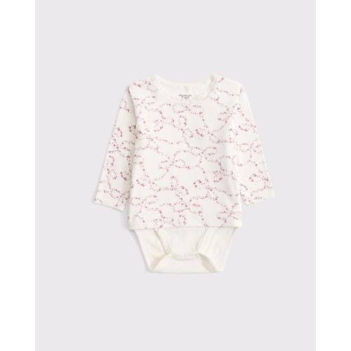 baby long-sleeve lace-trim bodysuit