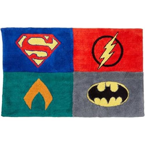 Justice League DC Comics Kids Room Non Slip Area Rug, 30" in x 48" in, (Official Licensed Product) By Franco