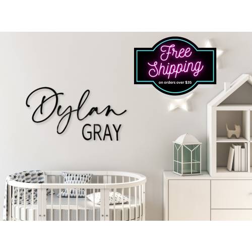 Personalized Wooden Name Sign: Nursery Wall Decor | Baby Shower Backdrop | Custom Wedding Sign | Large Wood Name Cutout
