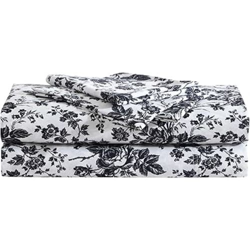 Betsey Johnson Betsey'S Toile Microfiber Black 4 Piece Sheet Set-Queen