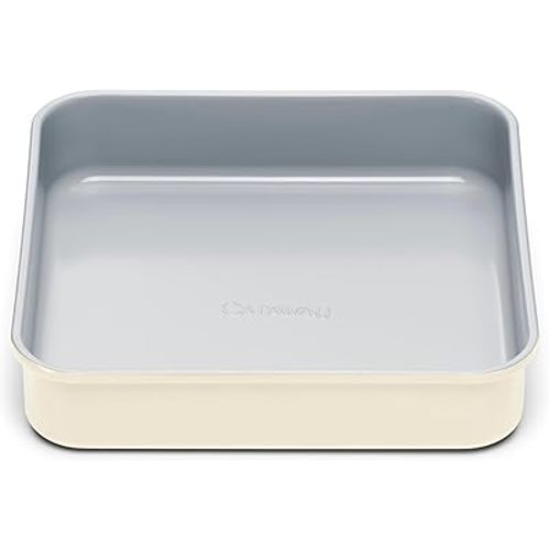 Caraway 9” Square Pan - Non-Stick Ceramic Coating - Free From Forever Chemicals - Cake Pan Perfect for Brownies, Lemon Bars, & More - Cream
