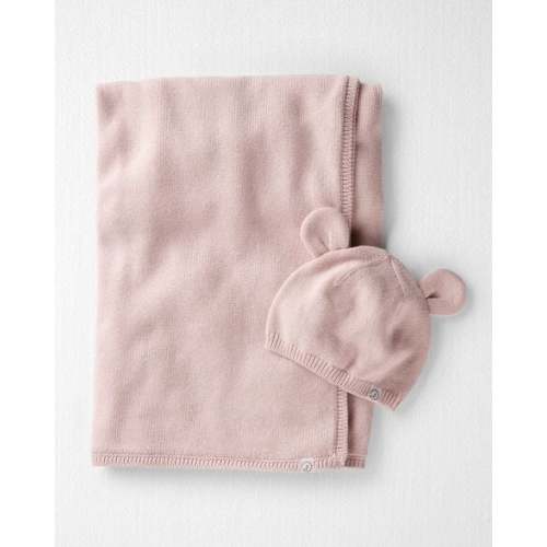 Baby Girl Organic Cotton Sweater Knit Blanket and Cap Gift Set - Little Planet | Carter's