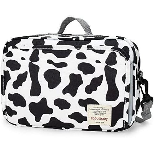 MOMIGO Baby Diaper Caddy Bag - Diaper Caddy Tote Baby Stroller Bag Nursery Storage Bin for Diapers, Wipes & Toys Mini Diaper Bag for Outdoor (Cows)