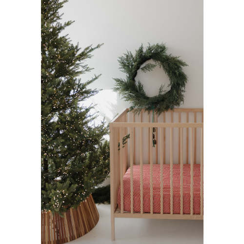 Muslin Crib Sheet | Red Gingham