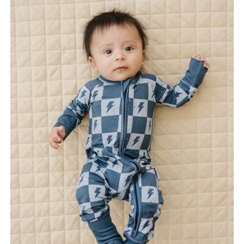 Bamboo Zip Romper | Ocean Bolts | Little Joy Co.