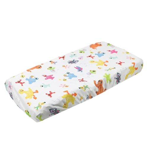 Copper Pearl Premium Knit Changing Pad Cover Soft, Stylish, and Universal Fit for All Standard Diaper Changing Pads, Trendy Design Changing Pad Covers, Sesame Friends