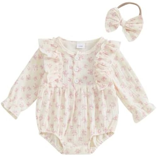 YINGISFITM Newborn Baby Girl Clothes Little Love Heart Print Bubble Romper Valentines Day Outfit For Girls Infant Outfits