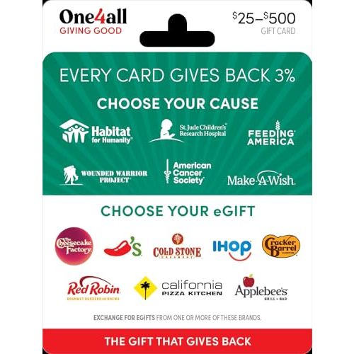 One4all Giving Good Gratitude Physical Gift Card - $50