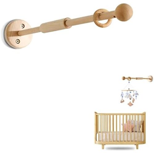 Baby Crib Mobile Arm,HBM Wooden Mobile Arm for Crib Mobile Hanger for Crib Baby Girl Nursery Decor