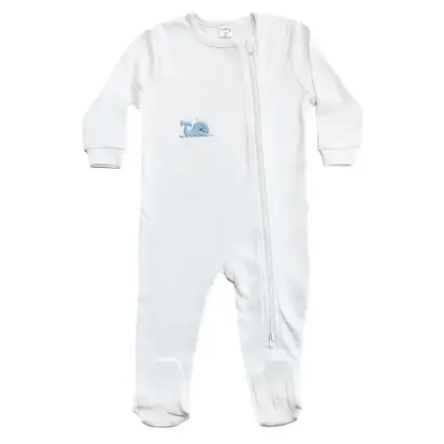Baby Footie, Combed Cotton, Embroidered