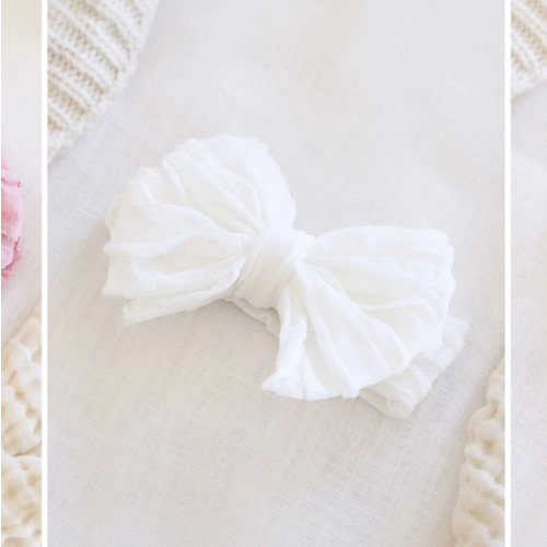 Large Ruffle Knit Bow | Sweet & Simple