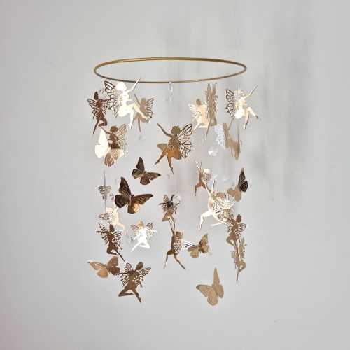 Fairy Mobile for Nursery, Butterfly Mobile, Fairy Nursery Decor, Fairytale Mobile, Baby Mobile Girl, Fantasy Mobile, Whimsical Mobile,