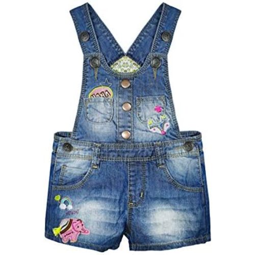 KIDSCOOL SPACE Baby & Little Girls/Boys Summer Shorts,Adjustable Jean Shortall Overalls