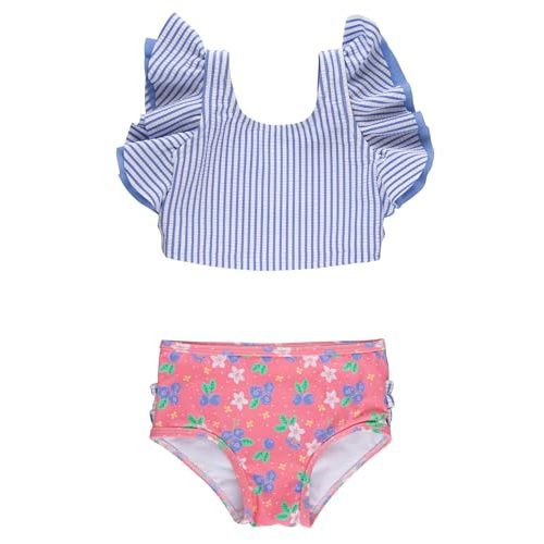 RuffleButts Baby/Toddler Girls UPF50+ Waterfall Tankini Two Piece Swimsuit