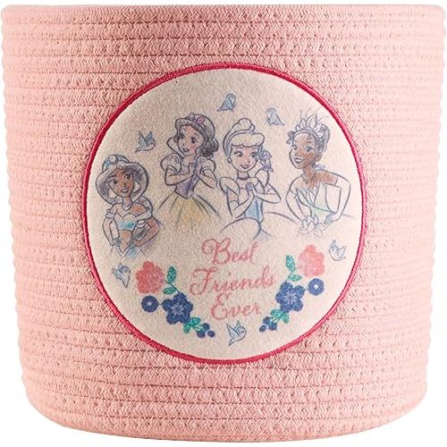 Idea Nuova Disney Princess Rope Storage Organizer Basket, 10" H x 10" W