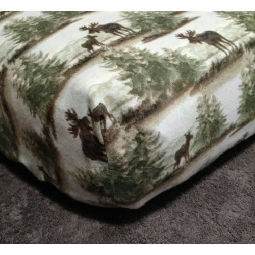 Moose Baby Flannel Crib Sheet: Woodland Cabin Bedding