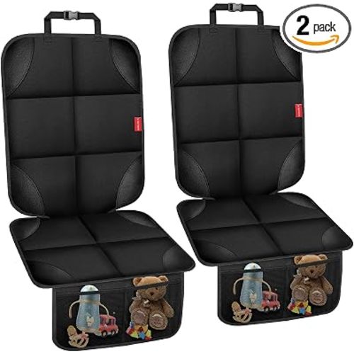 Car Seat Protector, Waterproof 600D Car Seat Cover with Storage Pocket 2PCS