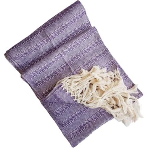 Baby Trapoz Mexican Rebozo Scarf, Shawl, Woven in Loom. 118.11" Purple.