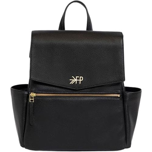 Leather Mini Diaper Bag Backpack, Compact Size with Changing Pad & Insulated Pockets | Freshly Picked