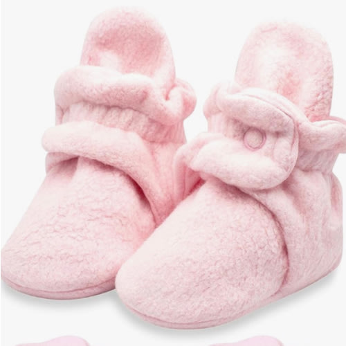 Zutano Unisex Fleece Baby Booties, Baby Pink, 3 Months