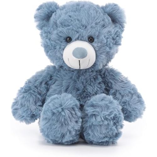 Apricot Lamb Navy Blue Flower Bear Stuffed Animals for Kids, Soft Cute Plush Toys for Baby Girl and Boy, 8 Inches