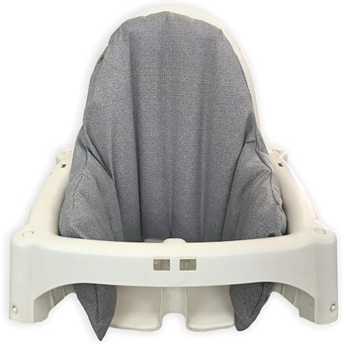 High Chair Cover for IKEA Antilop,Cotton Cover for Inflatable Cushion, Cushion Cover for High Chairs for Babies and Toddlers, High Chair Accessories (Rolled Grey)