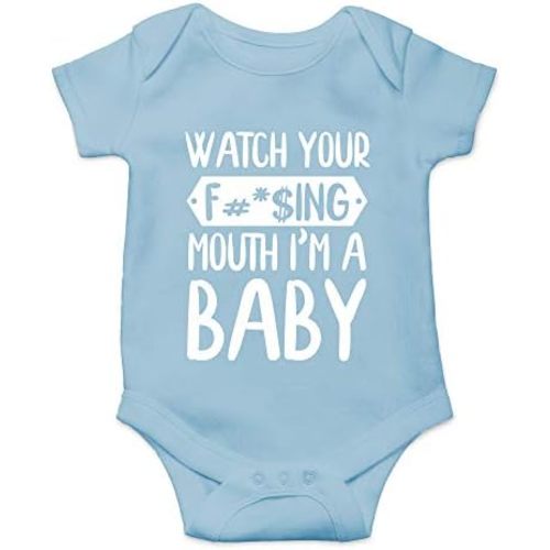 CBTwear Watch Your Mouth I'm a Baby Funny Baby Bodysuit