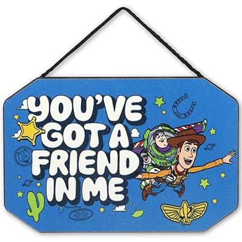 Disney Pixar Toy Story You've Got a Friend Hanging Wood Wall Decor - Fun Toy Story Sign for Bedroom or Play Room
