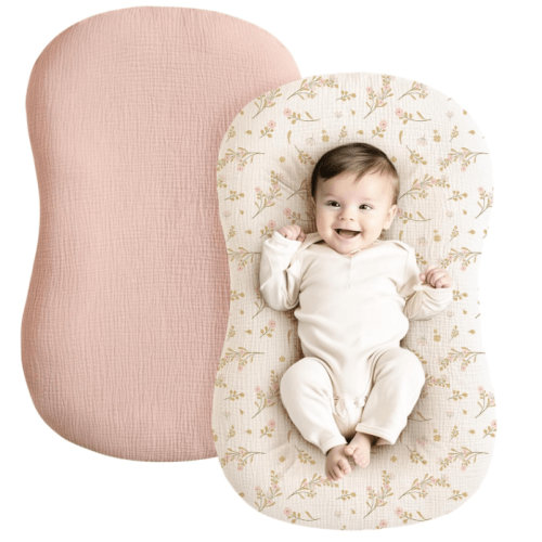 Konssy 2 Pack Muslin Baby Lounger Covers, Covers Only, 30.7" x 20"