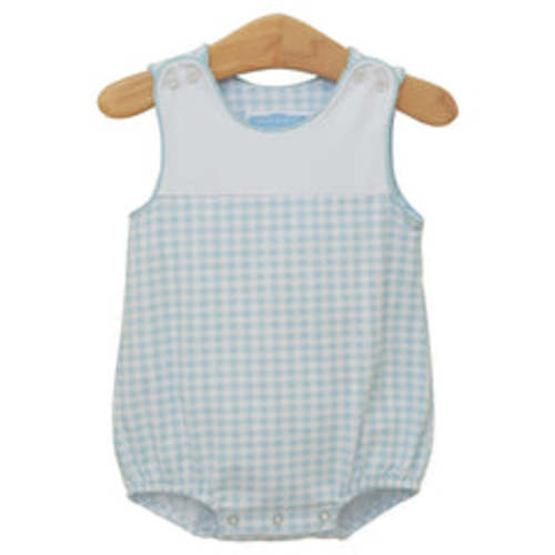 Madden Bubble - Light Blue Gingham | Posh Tots Children's Boutique