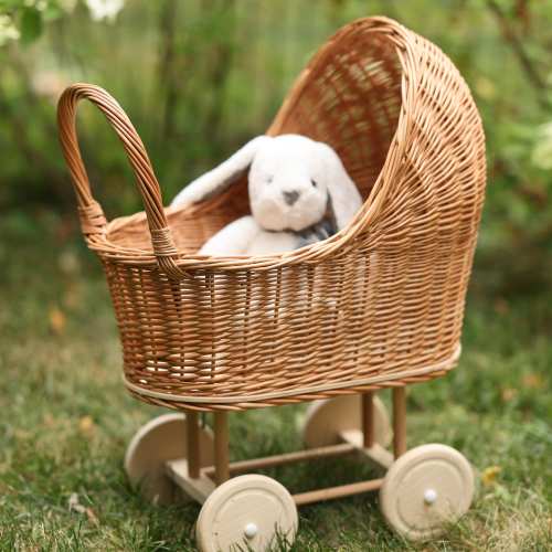 Wicker doll stroller, Rattan baby carriage,Wicker toy stroller,Doll stroller wicker,Natural rattan stroller,Wicker baby pram,Wooden stroller