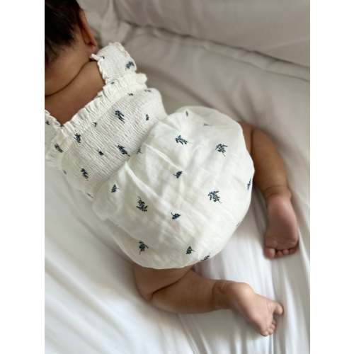 ‘Blueberry’ Garden Romper | 6-12M
