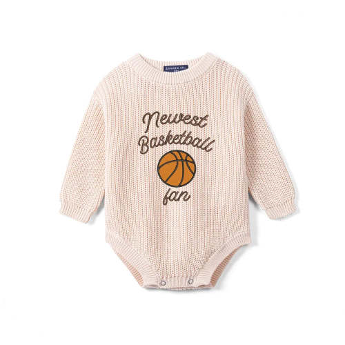 Newest Basketball Fan Embroidered Knit Romper
