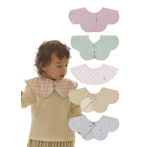 Konny Baby Bib 3/5/7-Pack Set, 360 ° Rotate, Soft and Absorbent Drooling for Toddler Boys Girls Baby Essentials