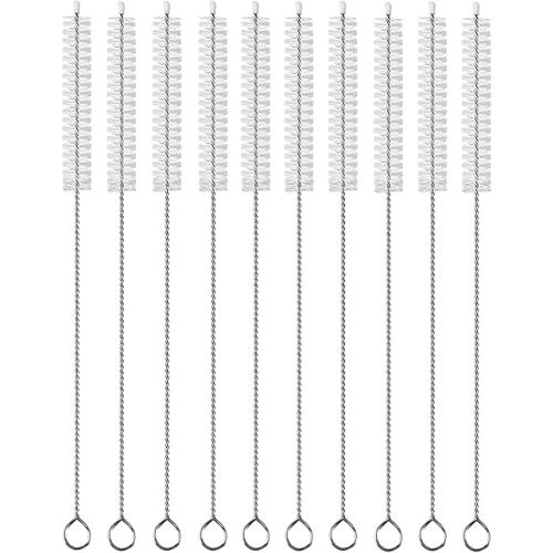 Straw Cleaner Brush Extend 12 inch, Extra Wide 12mm diam Pipe Cleaners, Extra Long Straw Brush for Sippy Cup, Water Bottle and Tubes, Drinking Straw Cleaning Brush Set 10 Pack