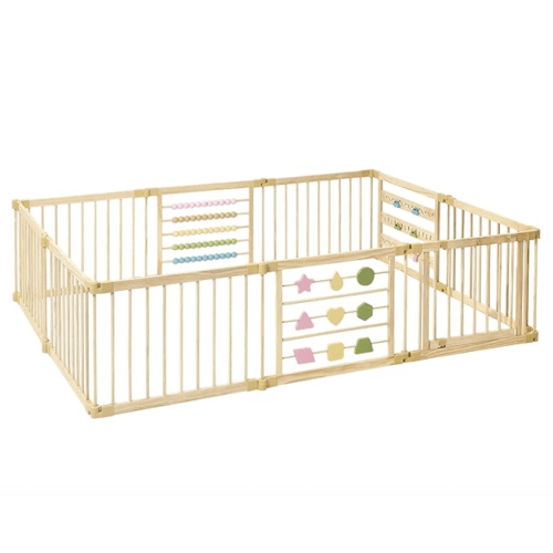 Natural Wood Baby Playpen – 10 Panel