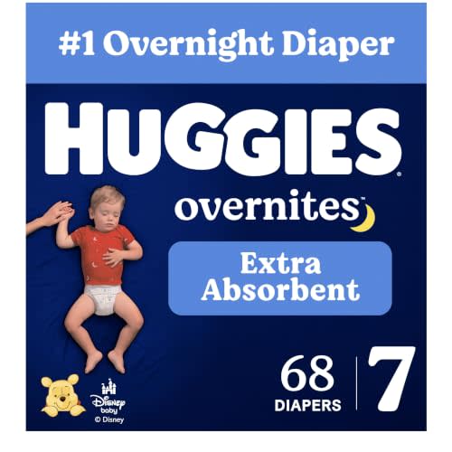 Huggies Overnites Diapers Size 7, 68 Count (2 Packs of 34)