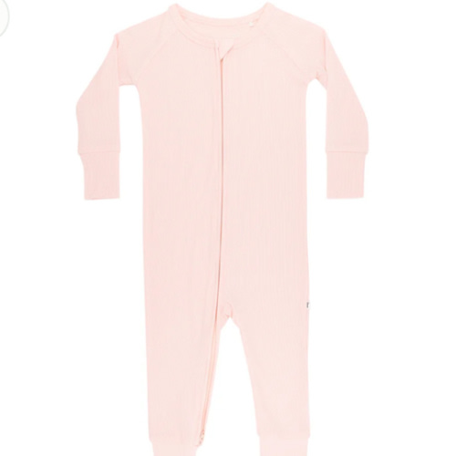 Ballet Pink Small Ribbed Zip Romper