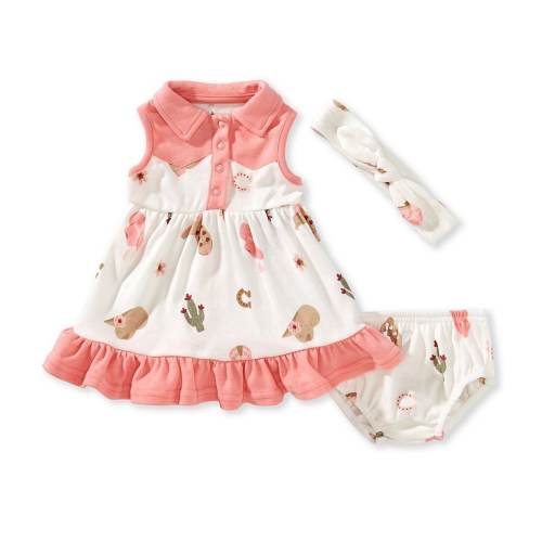 Baby Starters Baby Girls Sleeveless Western-Inspired-Themed Printed Fit & Flare Dress