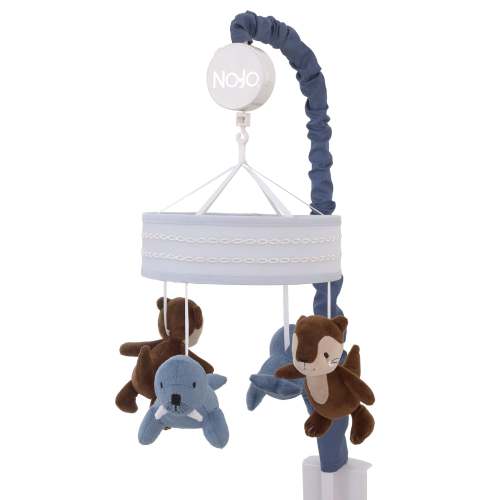 Arctic Adventure Light Blue and Brown Walrus and Sea Otter Plush Carou – NoJo Baby & kids