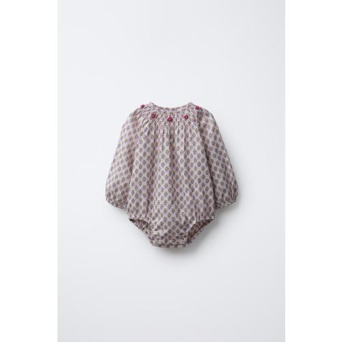 FLORAL PRINT ROMPER - Light pink | ZARA United States