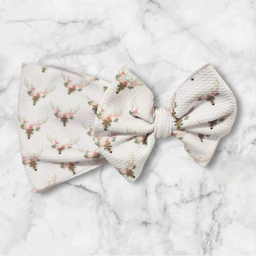 Floral Antler Headwrap Bow | Deer Headwrap | Floral Deer Bow | Baby Headwrap
