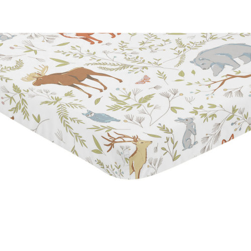 Sweet Jojo Designs Woodland Toile Mini Fitted Crib Sheet & Reviews | Wayfair